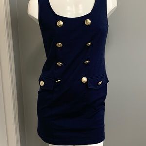 Nautical dress with gold buttons